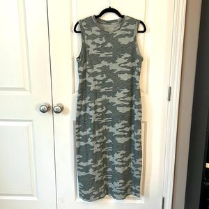 Camo Print Sleeveless Maxi Dress